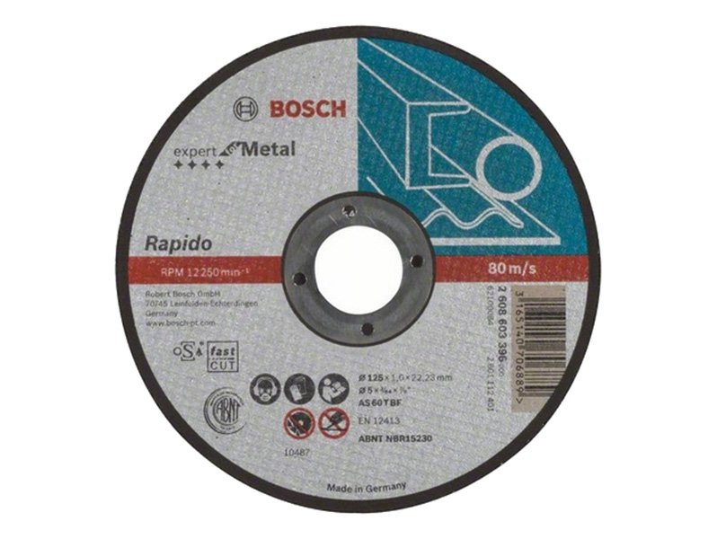 Отрезной круг по металлу Bosch Rapido 125х1х22,23мм, прямой, 25шт ...