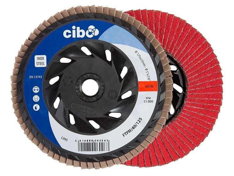 фотография Круги лепестковые торцевые фото Круг лепестковый керамический d125мм, зерно Р40