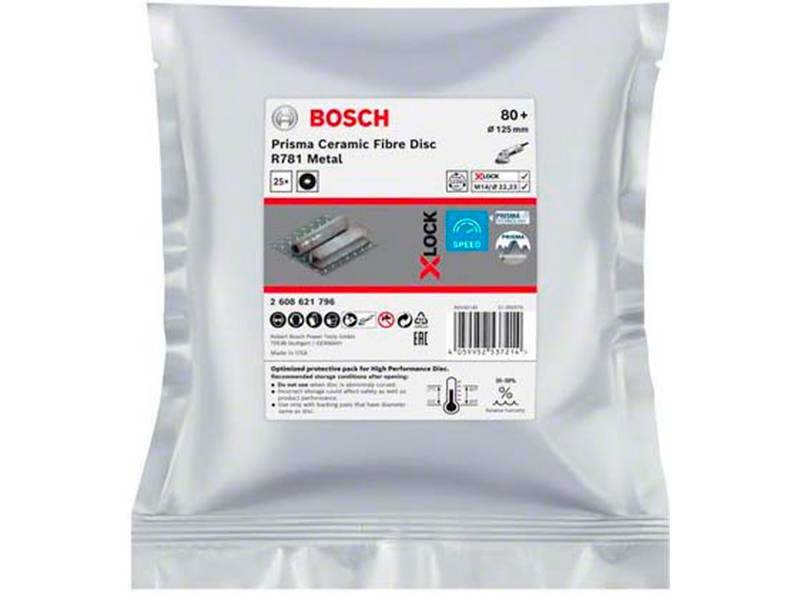 фото Фибровый шлифкруг Bosch X-LOCK Prisma Ceramic R781 d125мм, зерно P80, уп-ка 25шт