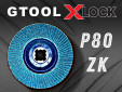 фото Круг лепестковый торцевой GTOOL X-LOCK d125, зерно Р80