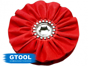 фото Круг полировальный GTOOL хлопчатобумажный, средней жесткости, синий, d150*10*19мм, уп-ка 3шт